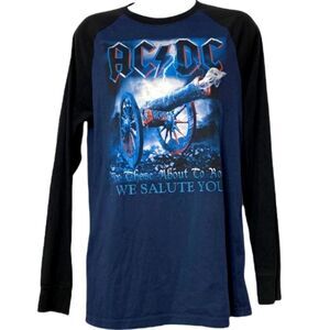 AC/DC For Those About to Rock We Salute You Long Sleeve Shirt Tee L